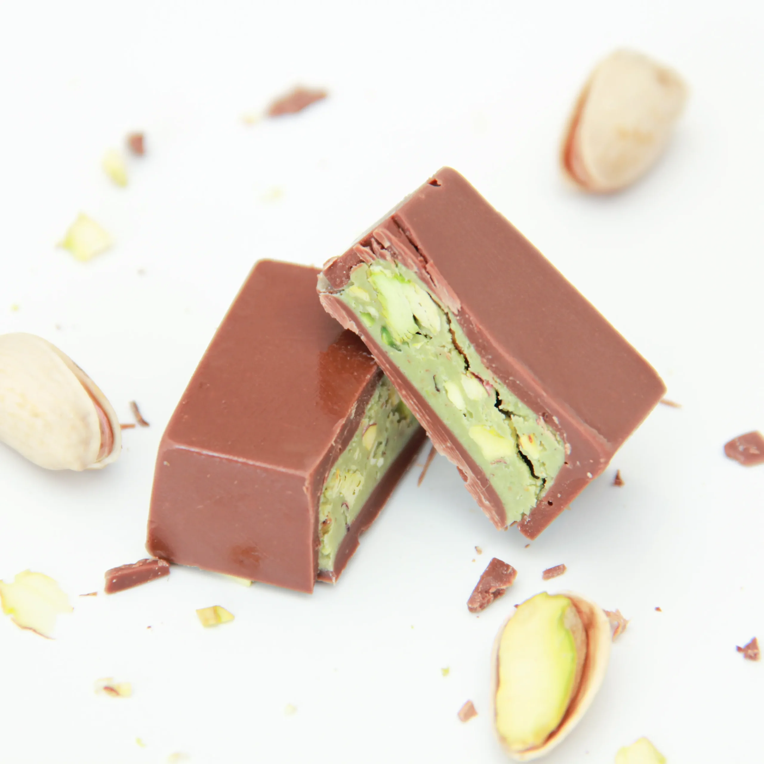 Milk Chocolate Pistachios Cream and Pistachios